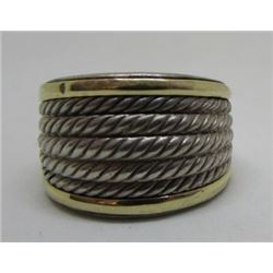 DAVID YURMAN RING 18K GOLD & STERLING SILVER BAND