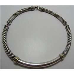 DAVID YURMAN METRO CABLE NECKLACE 14K & STERLING