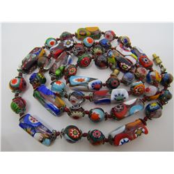 VENETIAN GLASSWORK MURANO MILLEFIORI BEAD NECKLACE
