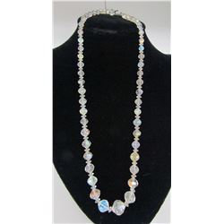 LAGUNA AURORA BOREALIS NECKLACE SIGNED GLASS BEAD