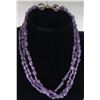 Image 2 : 3 STR AMETHYST NECKLACE STERLING SILVER MARCASITE