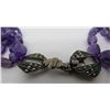 Image 3 : 3 STR AMETHYST NECKLACE STERLING SILVER MARCASITE