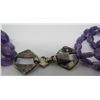 Image 4 : 3 STR AMETHYST NECKLACE STERLING SILVER MARCASITE