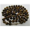 Image 3 : 34" TIGEREYE NECKLACE 8MM BEAD 14K GOLD