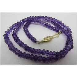 AMETHYST BIROLETTE BEAD NECKLACE 14K YELLOW GOLD