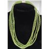 Image 2 : 6 STRAND PERIDOT BIROLETTE BEAD NECKLACE 14K GOLD