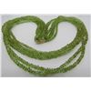 Image 3 : 6 STRAND PERIDOT BIROLETTE BEAD NECKLACE 14K GOLD
