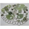 Image 2 : 48" GREEN STONE NECKLACE STERLING SILVER