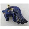 Image 2 : DIAMOND LAPIS CAT PANTHER 14K GOLD NECKLACE PENDAN