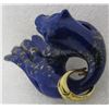 Image 5 : DIAMOND LAPIS CAT PANTHER 14K GOLD NECKLACE PENDAN