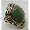 Image 1 : JADE RING 14K YELLOW GOLD FILIGREE