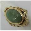 Image 3 : JADE RING 14K YELLOW GOLD FILIGREE