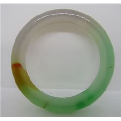 JADE BANGLE BRACELET APPLE GREEN WHITE & ORANGE