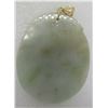 Image 2 : CARVED GREEN JADE DRAGON NECKLACE PENDANT 14K GOLD