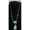Image 2 : CARVED JADE STERLING SILVER PENDANT NECKLACE