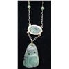 Image 3 : CARVED JADE STERLING SILVER PENDANT NECKLACE