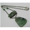 Image 4 : CARVED JADE STERLING SILVER PENDANT NECKLACE