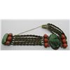 Image 6 : ANTIQUE JADE CORAL BRACELET GOLD STERLING SILVER