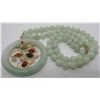 Image 1 : 8MM JADE NECKLACE 14K GOLD GEMSTONES 22"
