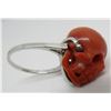 Image 4 : CARVED CORAL SKULL PLATINUM RING