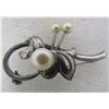 Image 1 : MCM 3 PEARL PIN STERLING SILVER BROOCH