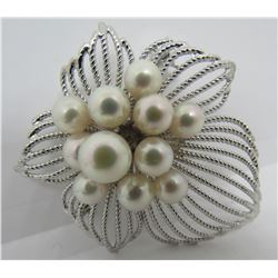 MCM 11 PEARL PIN STERLING SILVER NECKLACE PENDANT