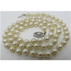 ANTIQUE PEARL NECKLACE 14K WHITE GOLD 5MM 18"
