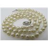 Image 1 : ANTIQUE PEARL NECKLACE 14K WHITE GOLD 5MM 18"