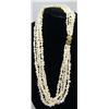 Image 1 : EMERALD 14K GOLD 5 STRAND PEARL NECKLACE 21"
