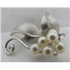 Image 1 : 6 PEARL PIN STERLING SILVER BROOCH