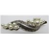 Image 1 : HUGE 13 PEARL 8MM PIN STERLING SILVER BROOCH