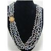 Image 1 : 5 STRAND BLACK PEARL NECKLACE 14K GOLD