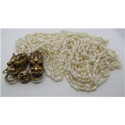 DRAGON RUBY PEARL NECKLACE GOLD ON STERLING SILVER