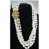 Image 1 : SAPPHIRE 14K GOLD PEARL NECKLACE 6 STRAND