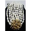 Image 6 : SAPPHIRE 14K GOLD PEARL NECKLACE 6 STRAND
