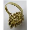 Image 3 : 14K GOLD 24 PEARL CLUSTER 5 DIAMOND RING