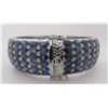 Image 5 : 216 SAPPHIRES BANGLE BRACELET STERLING SILVER WOW