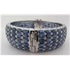 Image 6 : 216 SAPPHIRES BANGLE BRACELET STERLING SILVER WOW