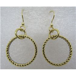 14K GOLD EARRINGS DIAMOND CUT HOOPS