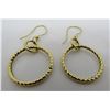 Image 2 : 14K GOLD EARRINGS DIAMOND CUT HOOPS