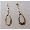 Image 1 : 14K GOLD EARRINGS DANGLE PEAR SHAPED
