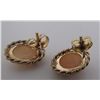 Image 2 : 14K GOLD CAMEO EARRINGS CARVED SHELL