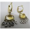 Image 2 : 5CT CTRINE 10 DIAMOND EARRINGS 14K GOLD