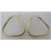 Image 2 : TRIANGLE DIAMOND CUT HOOP EARRINGS 14K GOLD