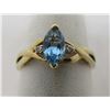 Image 1 : BLUE TOPAZ 2 DIAMOND RING 10K GOLD