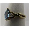 Image 2 : BLUE TOPAZ 2 DIAMOND RING 10K GOLD