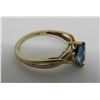 Image 3 : BLUE TOPAZ 2 DIAMOND RING 10K GOLD