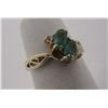 Image 1 : EMERALD DIAMOND RING 14K YELLOW GOLD