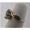 Image 2 : EMERALD DIAMOND RING 14K YELLOW GOLD