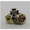 Image 2 : TRICOLOR DIAMOND FLORAL RING 14K GOLD